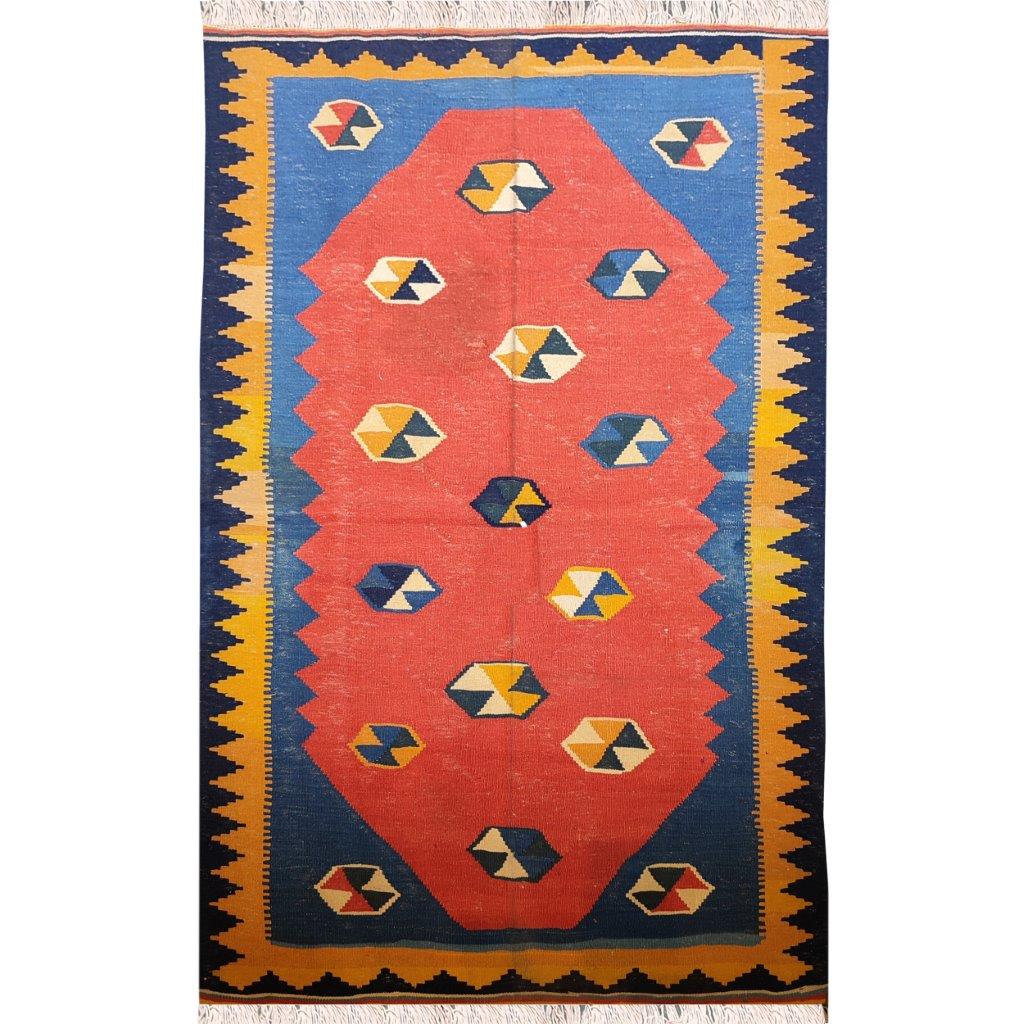 Two and a half meter hand-woven rug with hexagonal design, code AA131