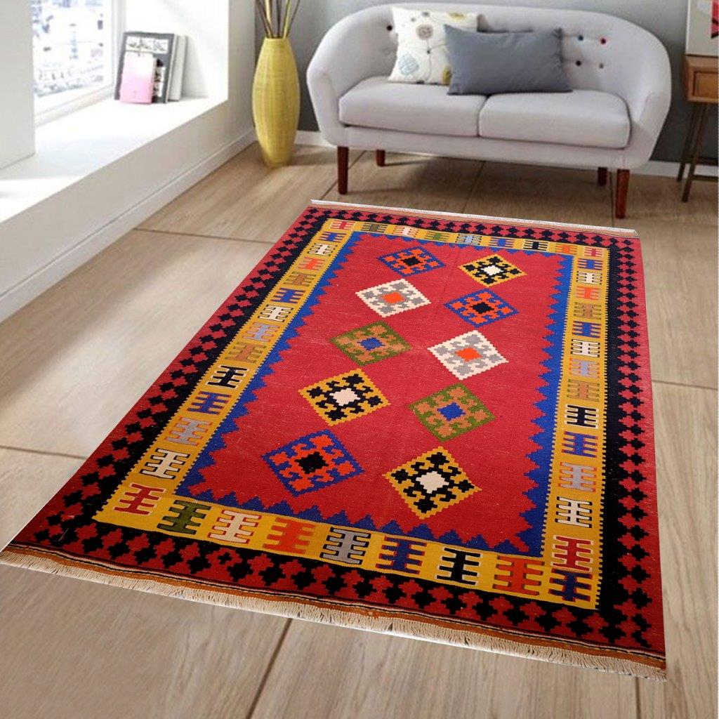 Three and a half meter hand-woven carpet with rhombus design, code AA94
