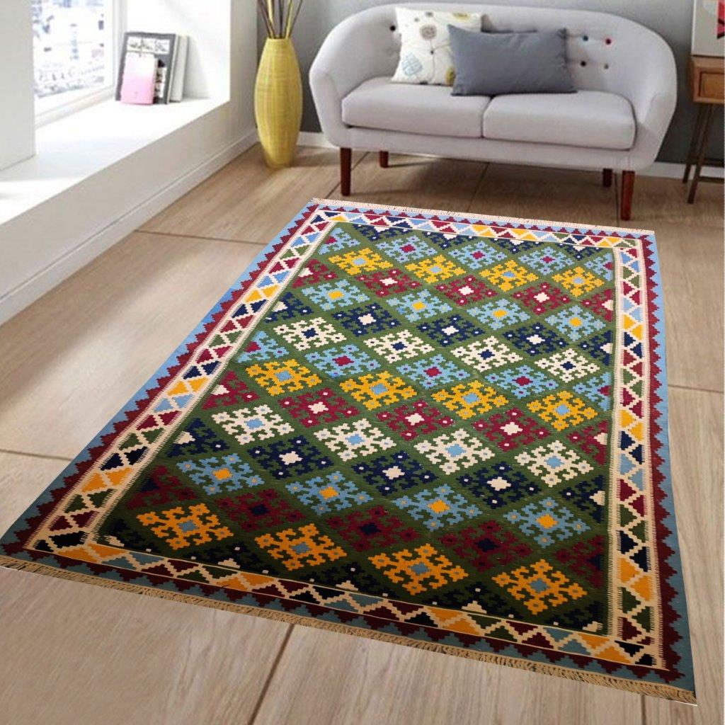 Two and a half meter hand-woven carpet with rhombus design, code AA47