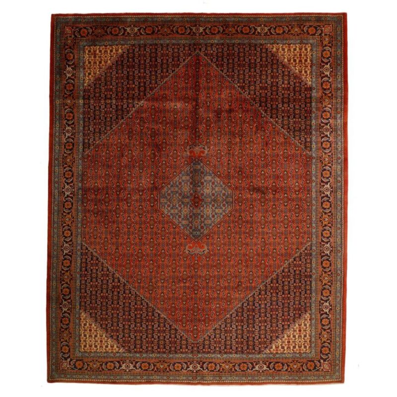 Twelve and a half meter old handmade carpet, Bijar Zanjan model, code 480444