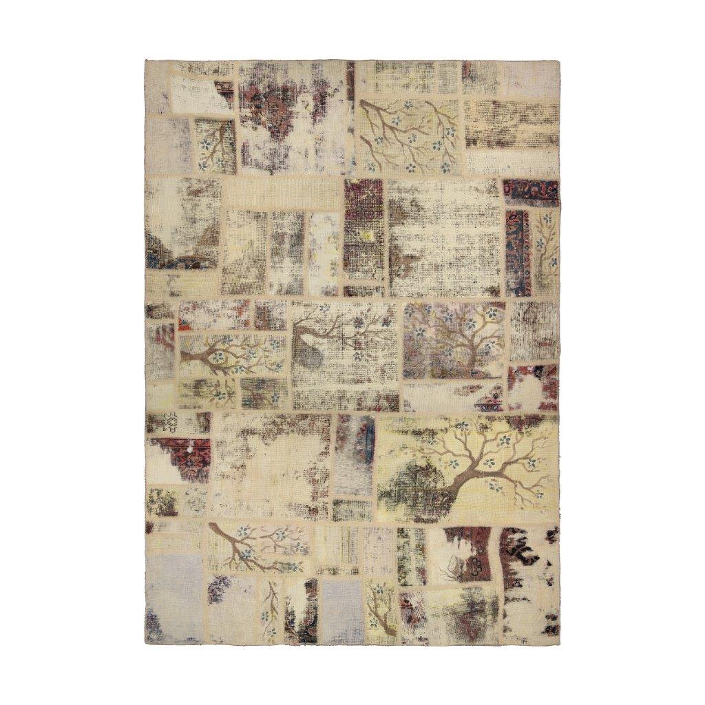 Four-meter hand-woven carpet collage, vintage design, code 1014