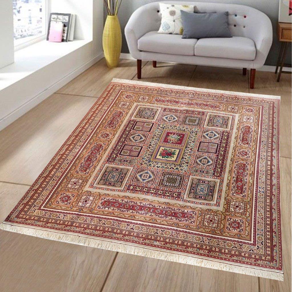 Four-meter hand-woven carpet with clay design, code AA135