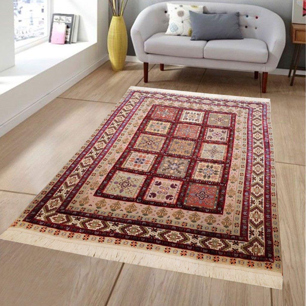 Two-meter hand-woven carpet with clay design, code AA112