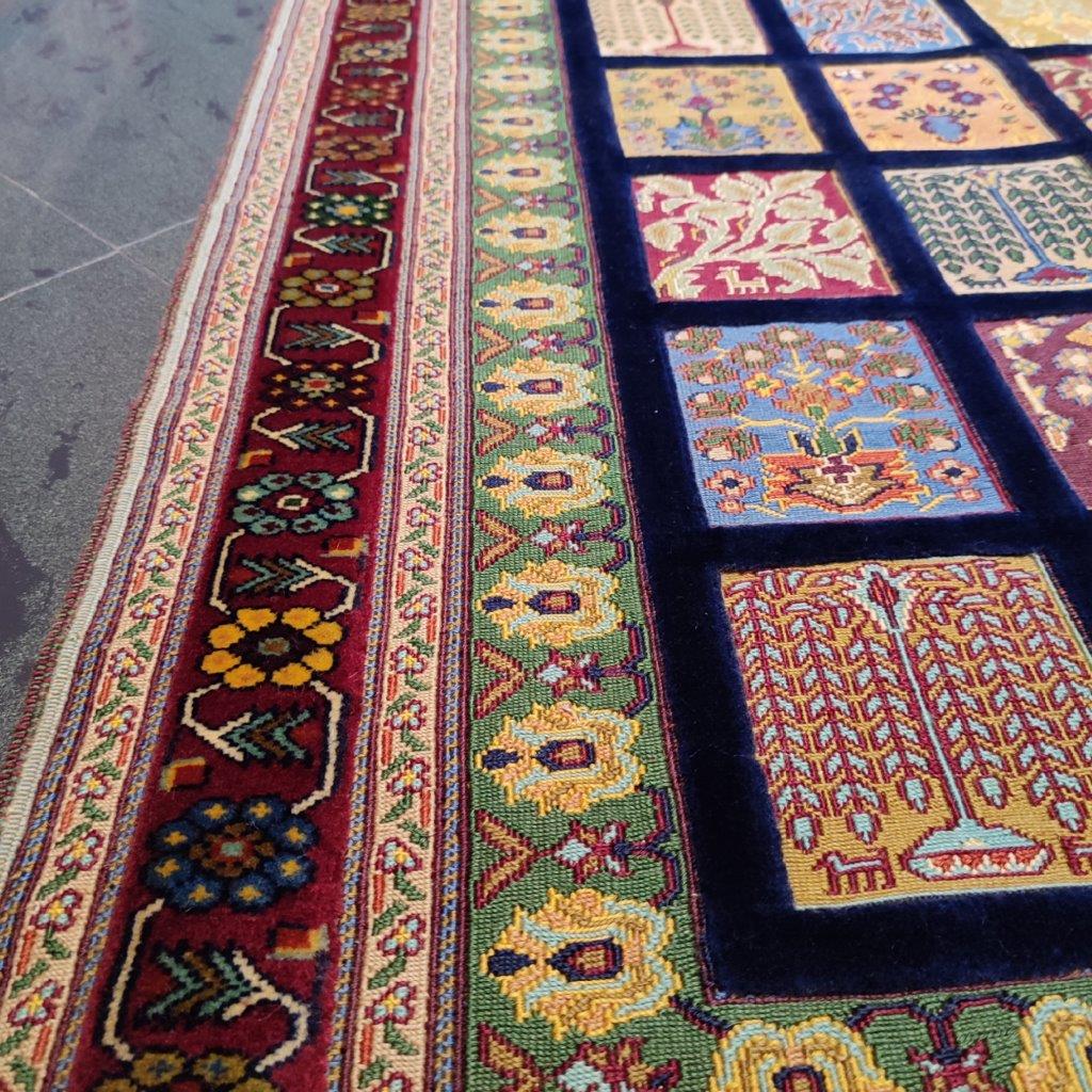 Two-meter hand-woven carpet with clay design, code AA58