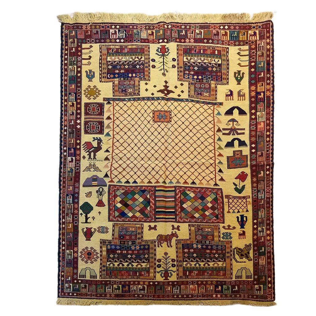 Three-meter hand-woven rug, nomadic model, needle design, code AG2