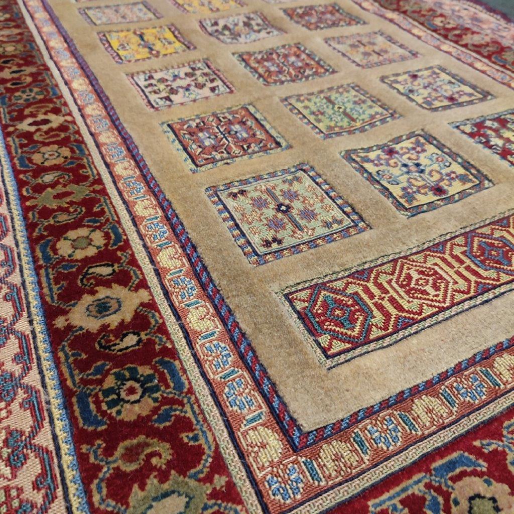 One meter hand-woven carpet with clay design, code AA333