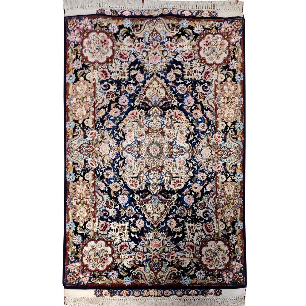 One and a half meter hand-woven carpet, tabriz salari design, code SH 87, one pair