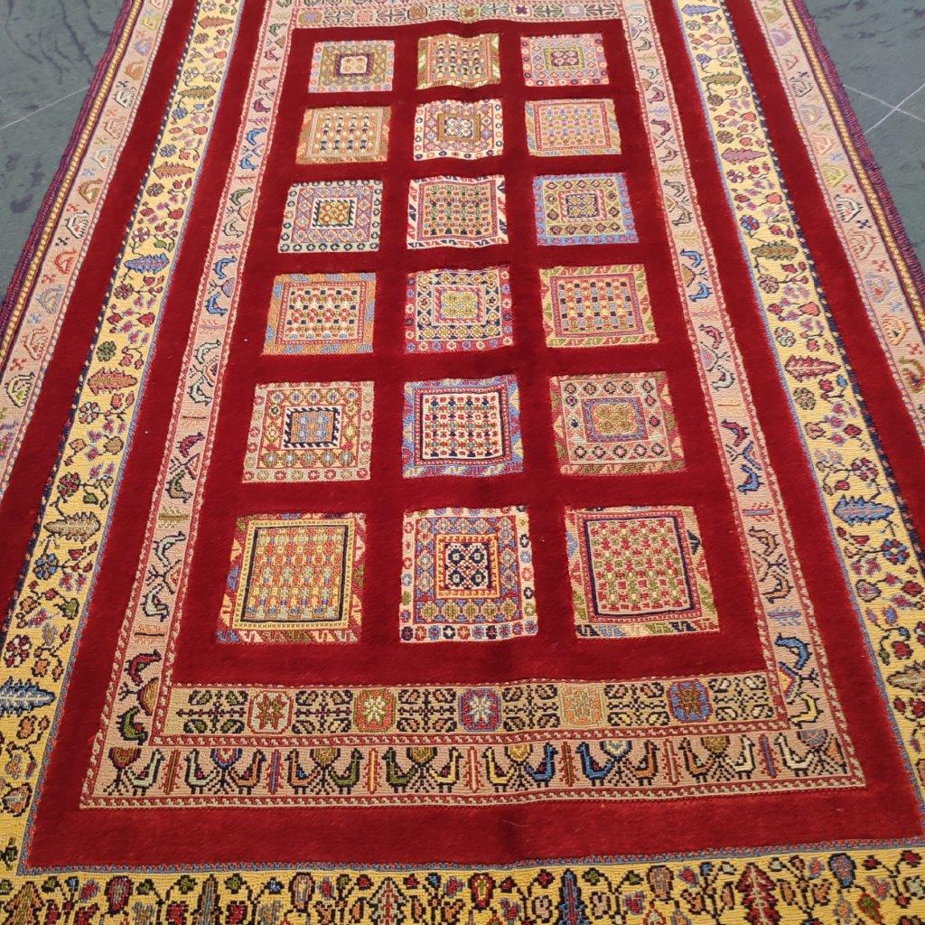 Two-meter hand-woven carpet with clay design, code AA39