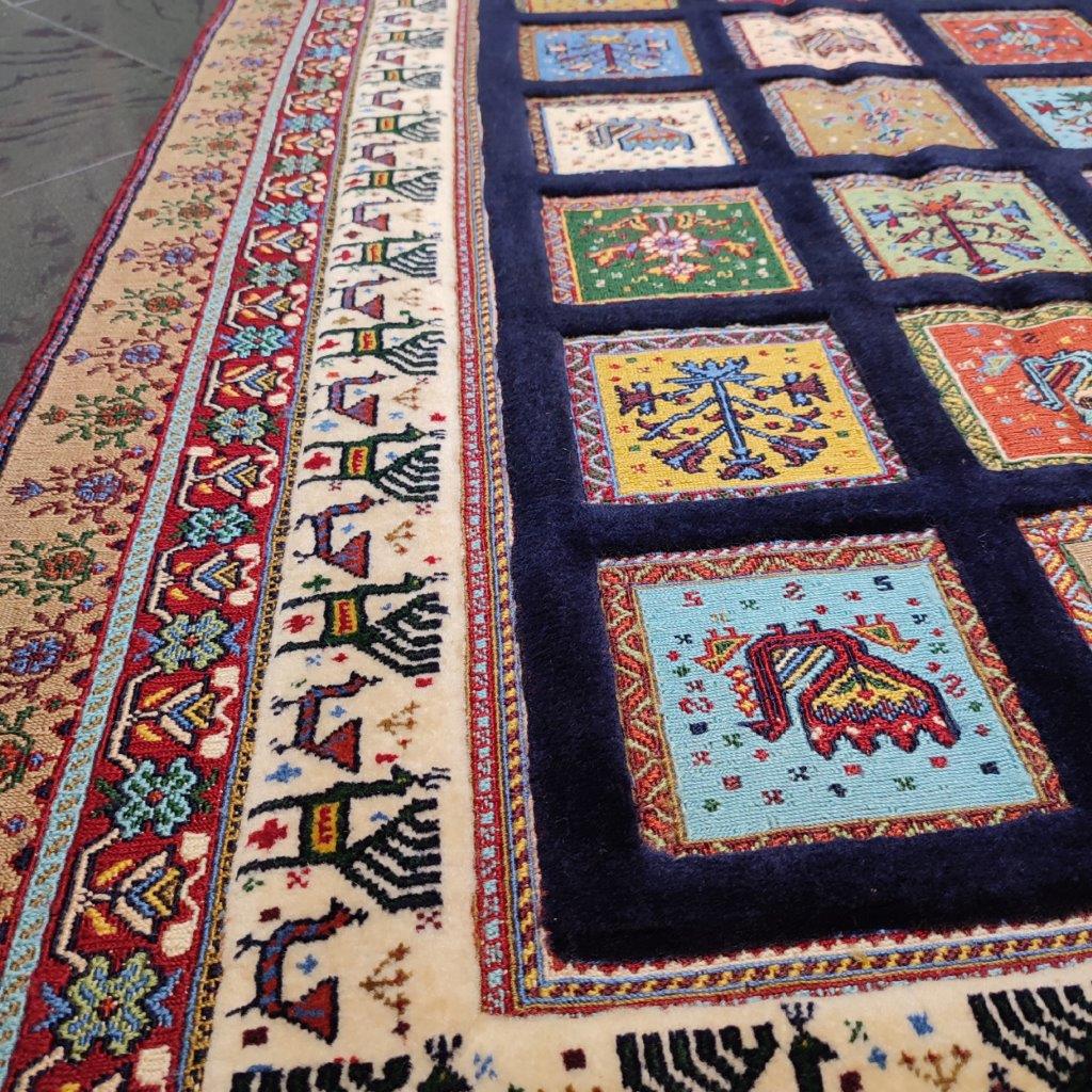 Two-meter hand-woven carpet with clay design, code AA55