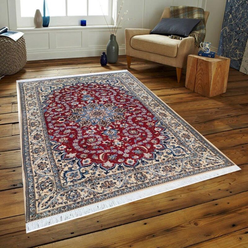 An old two and a half meter handmade carpet of Nain design, model D