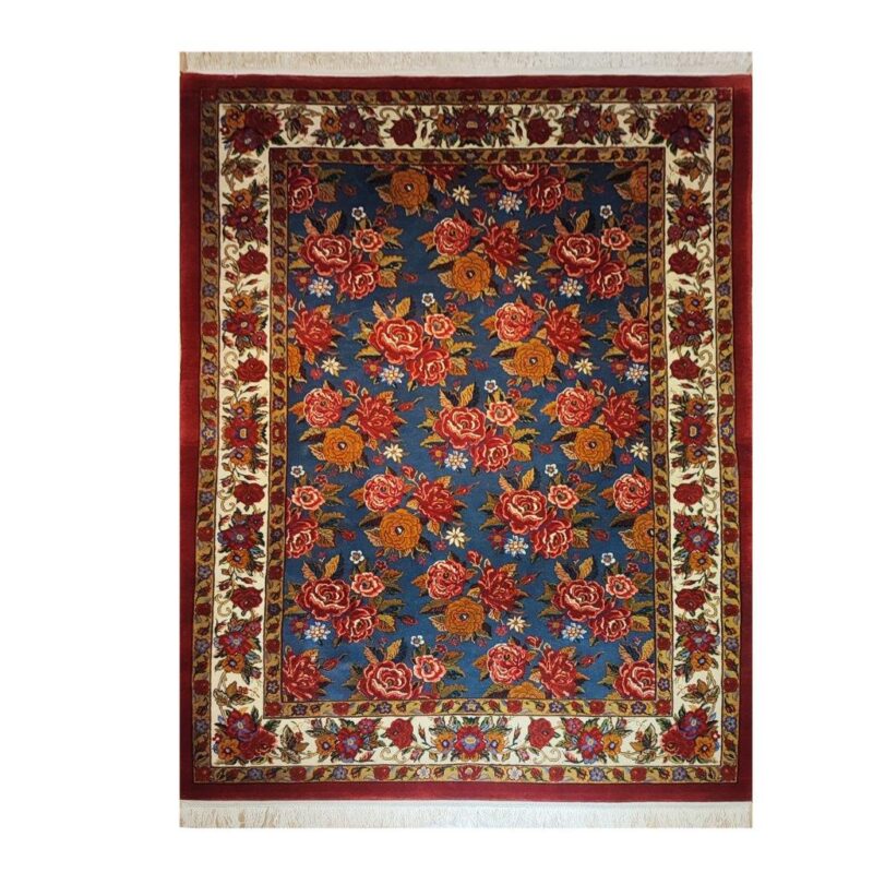 Four and a half meter old hand-woven carpet with rose design, model AA