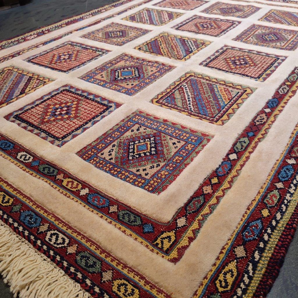 Two-meter hand-woven carpet with clay design, code AA62