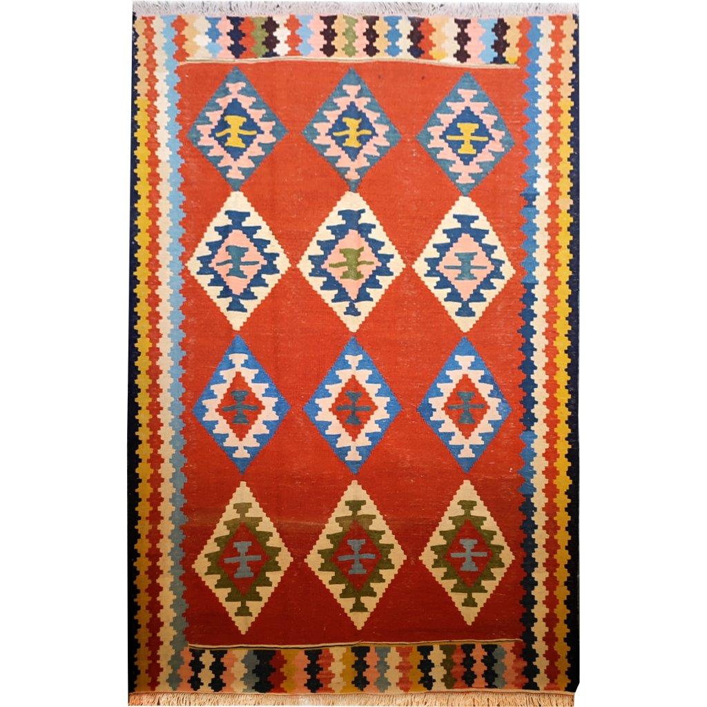 Two-meter hand-woven rug with rhombus design, code AA80