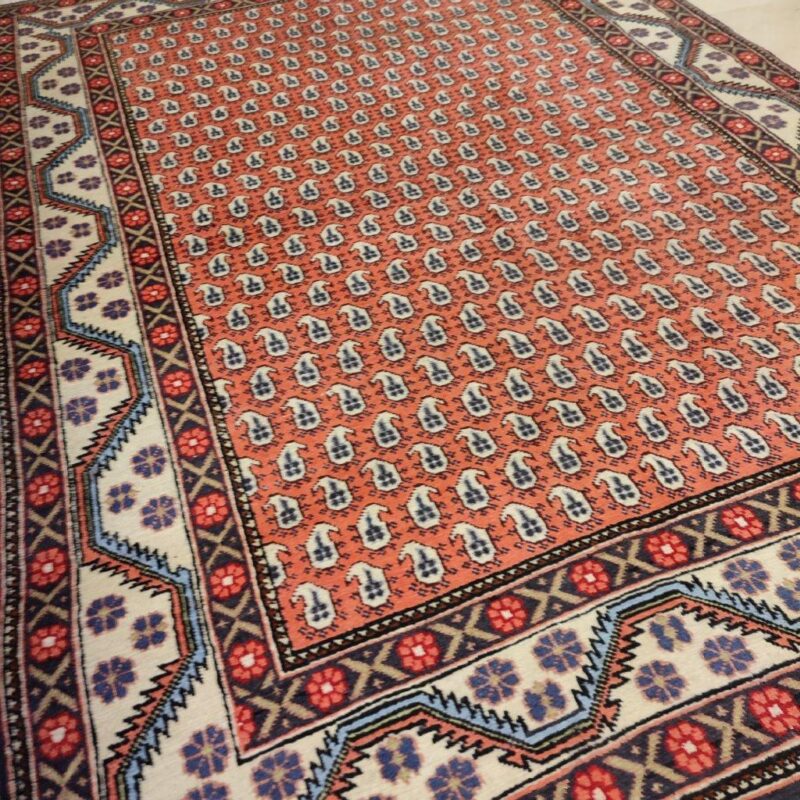 Old three-meter hand-woven carpet with cashmere design, code 178, one pair