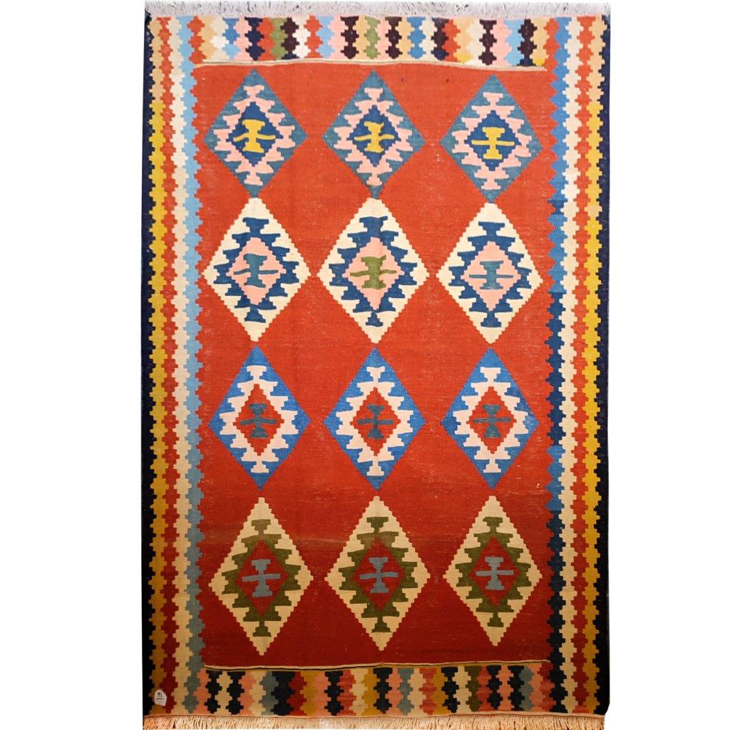 Two-meter hand-woven rug with rhombus design, code AA80