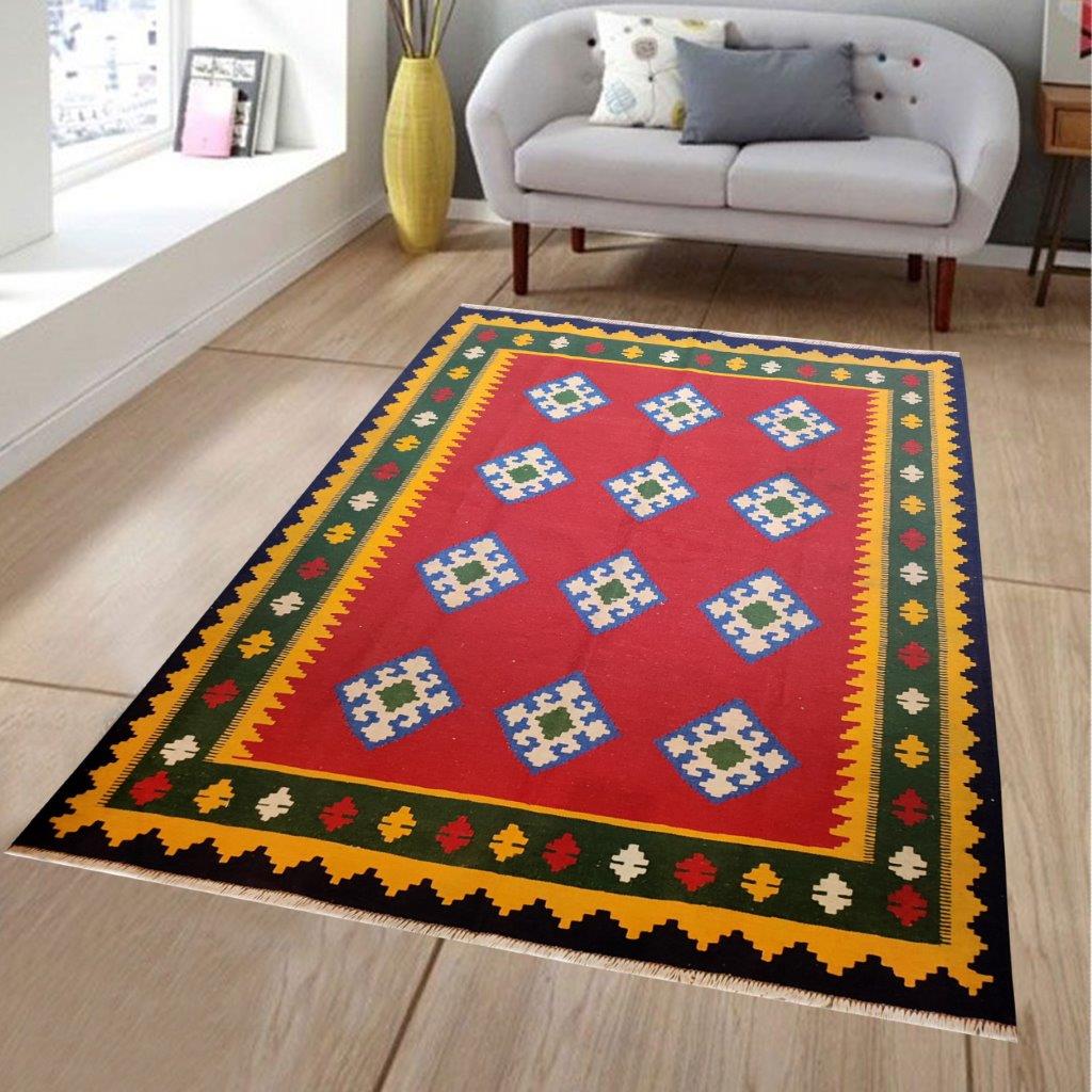 Three-meter hand-woven rug with rhombus design, code AA136