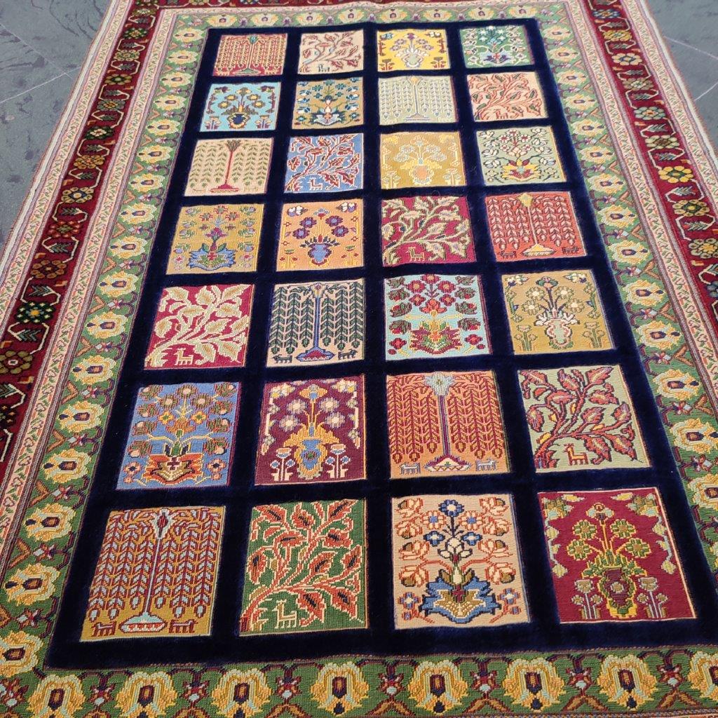 Two-meter hand-woven carpet with clay design, code AA58