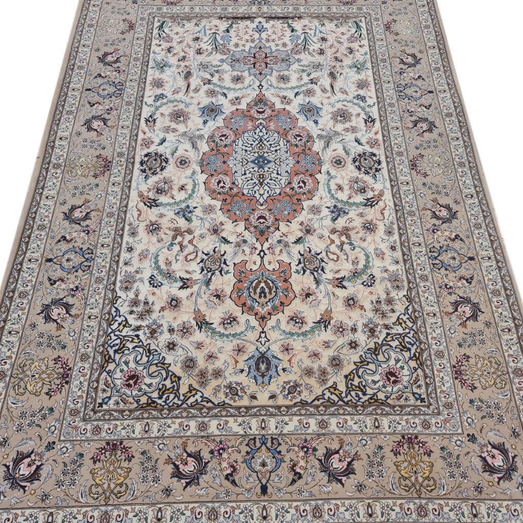 Three-meter hand-woven Isfahan Abtin carpet, code 1875