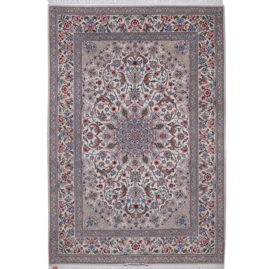 4-meter hand-woven carpet of Isfahan Pourmamar model Lach Taranj code 752, one pair