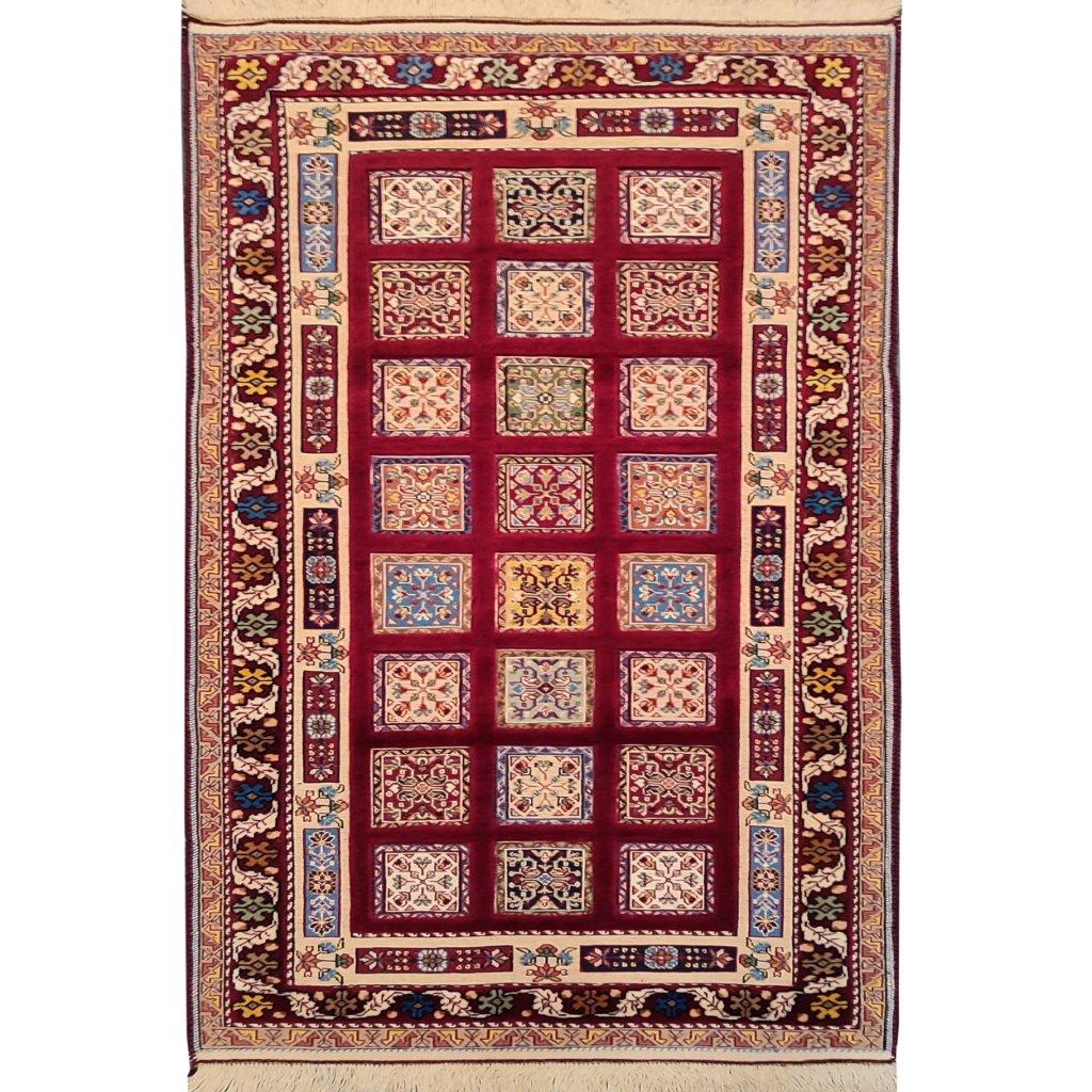 One meter hand-woven carpet with clay design, code AA319