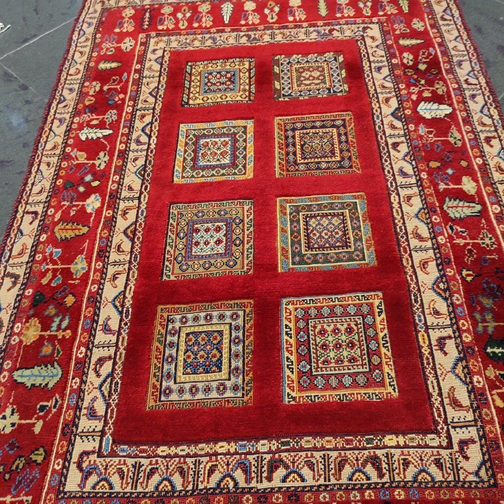One meter hand-woven carpet with clay design, code AA494