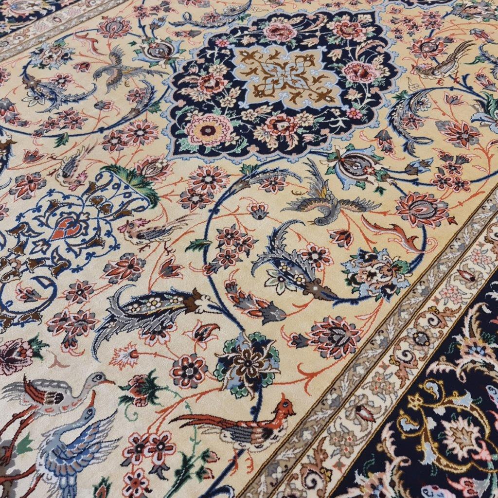 Three and a half meter hand-woven Isfahan Abtin carpet, code 955