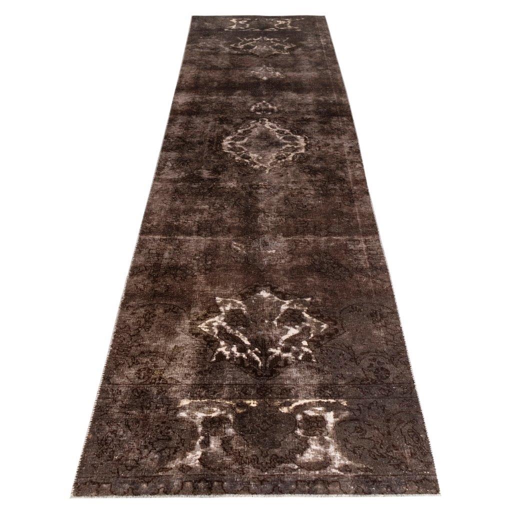 Handwoven dyed side carpet, four meters long, Persian code 813030