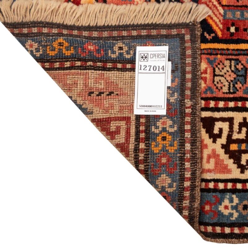 Old hand-woven side carpet three meters long, Persian code 127014