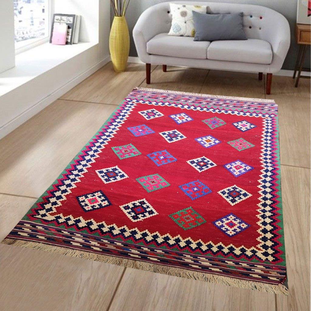 Two and a half meter hand-woven carpet with rhombus design, code AA102