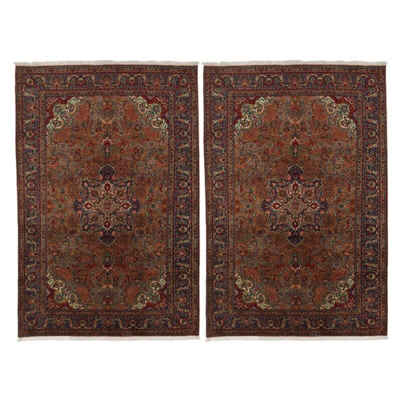 Old hand-woven six-meter carpet, Tabriz model, code 06-593905, one pair