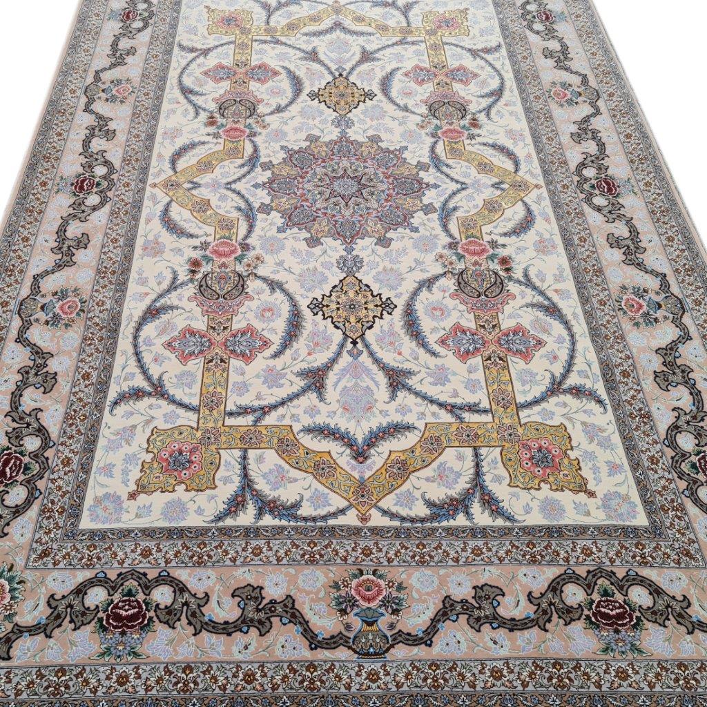 A pair of six-meter hand-woven Isfahan Hosseini carpet code 1147