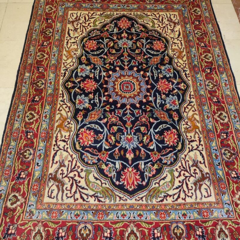 Old three-meter hand-woven carpet, Mashhad design, code 202