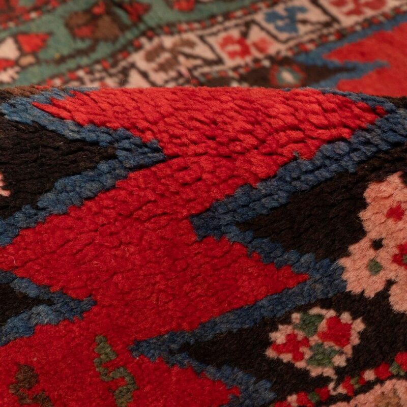 Old hand-woven side carpet three meters long, Persian code 127016