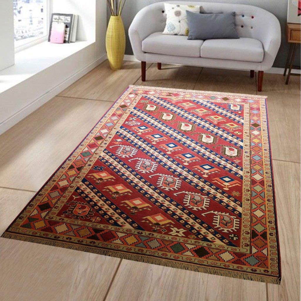 Two and a half meter handwoven carpet with cashmere design, code AA88