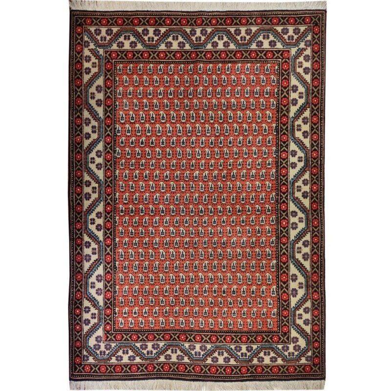 Old three-meter hand-woven carpet with cashmere design, code 178, one pair