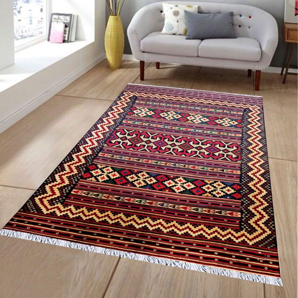 Three and a half meter hand-woven carpet with geometric design, code AA415