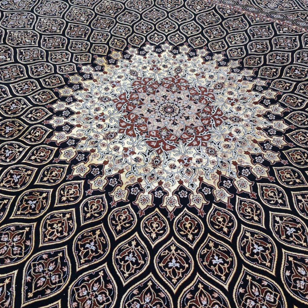 Eight and a half meter hand-woven carpet of Isfahan, Haj Bagheri, code 527