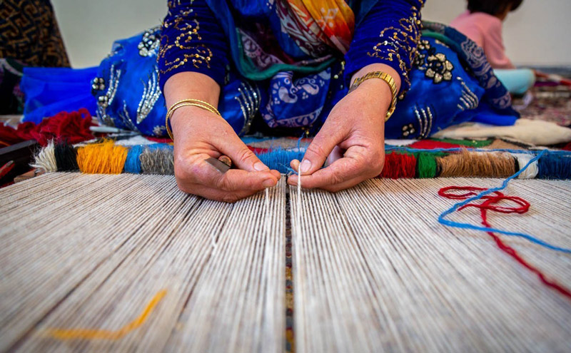 Local Iranian carpet weavers