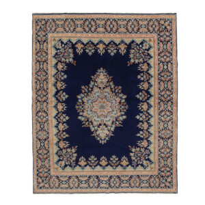 Twelve-meter Mansouri handmade carpet, Kerman model, plain floor, code 606979