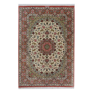 One and a half meter handmade carpet Qom Ahmadi code 1348