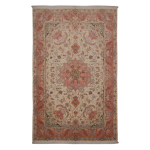 Handmade six-meter Aliaei Tabriz carpet code 880 with cream background